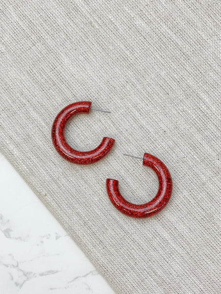 Holiday Shimmer Open Hoop Earrings