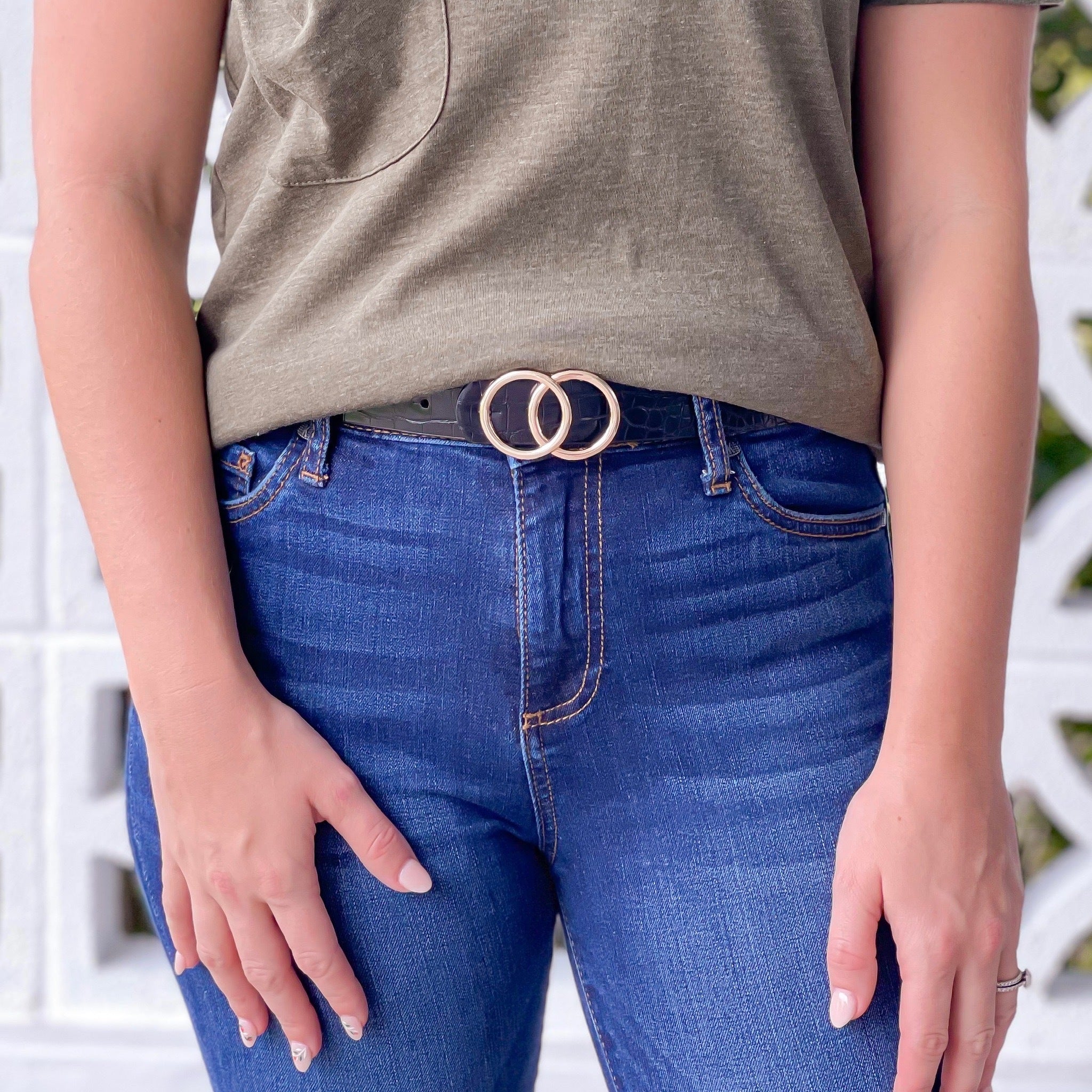 Gold Buckle Leather Belts