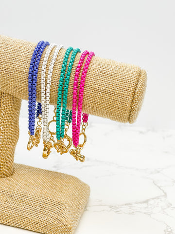 Enamel Box Chain Bracelets