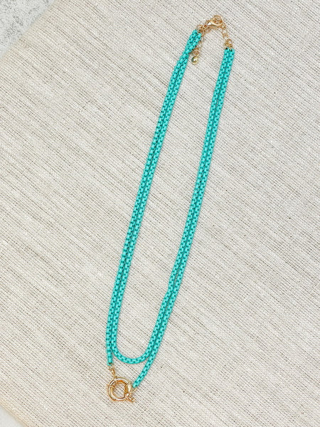 Enamel Box Chain Layered Necklaces