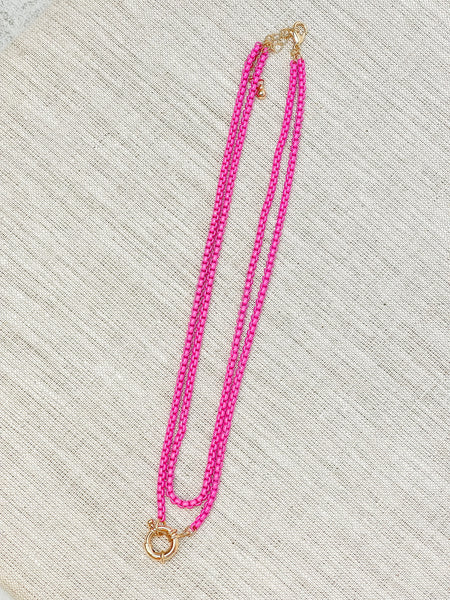 Enamel Box Chain Layered Necklaces