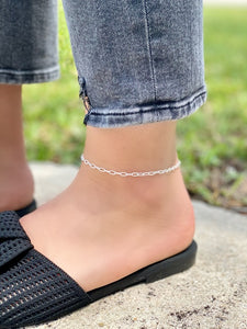 Enamel Paperclip Chain Anklets