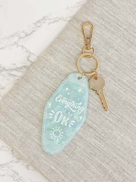 'Everything Will Be Okay' Retro Motel Keychain