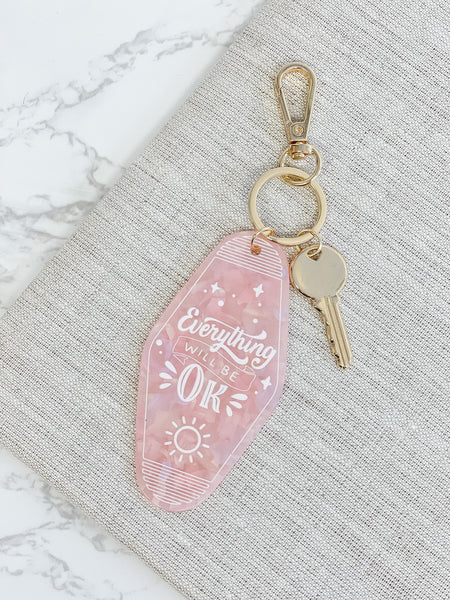'Everything Will Be Okay' Retro Motel Keychain