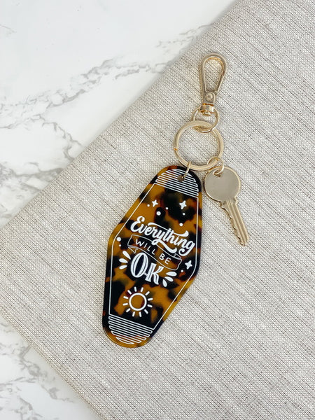 'Everything Will Be Okay' Retro Motel Keychain