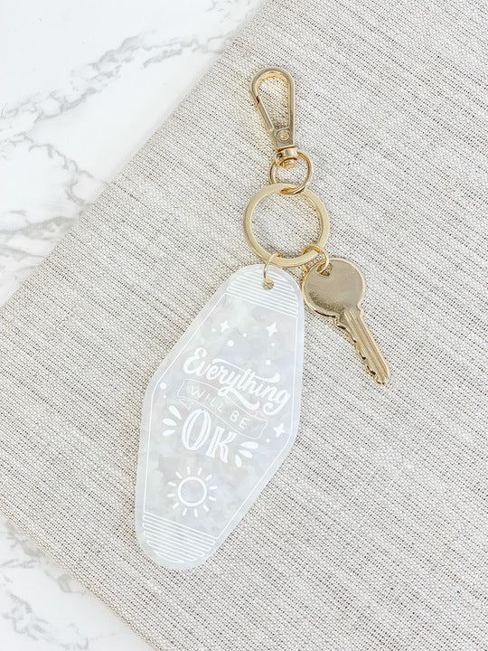 'Everything Will Be Okay' Retro Motel Keychain