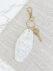 'Everything Will Be Okay' Retro Motel Keychain