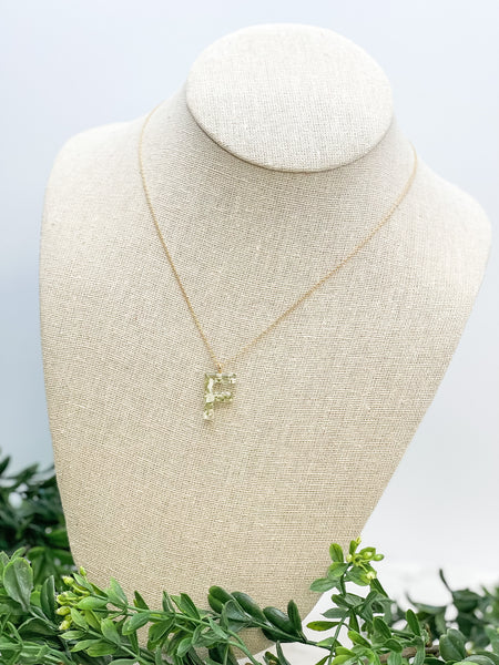 Flower Initial Pendant Necklaces