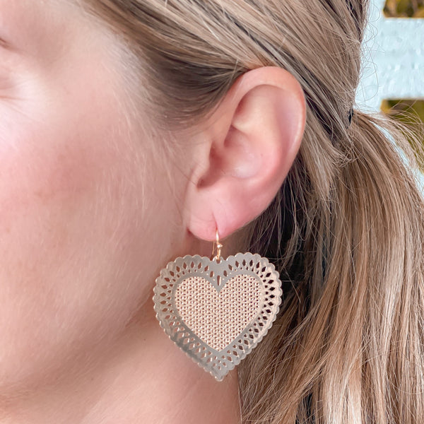 Filigree Heart Dangle Earrings