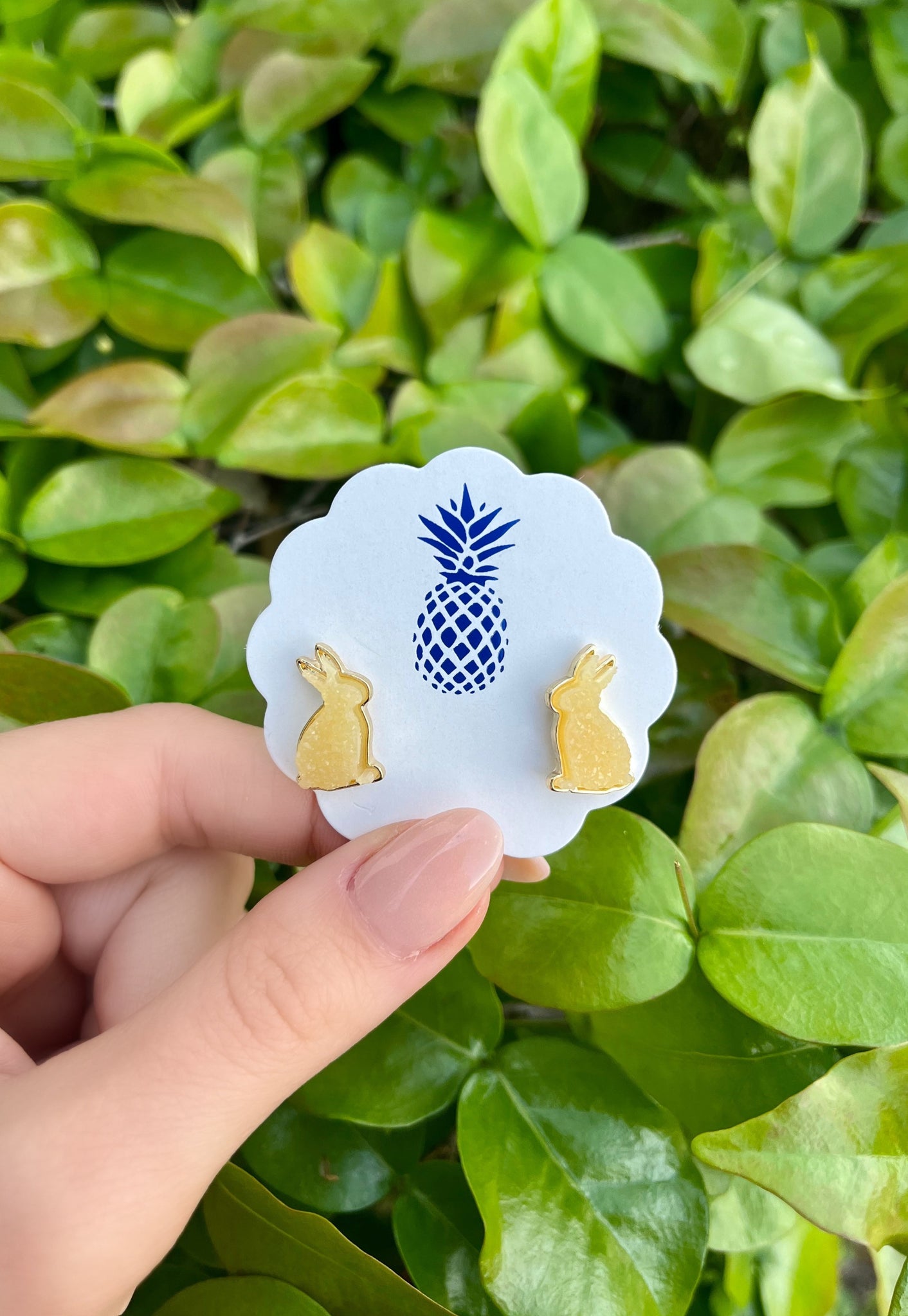 Druzy Bunny Stud Earrings