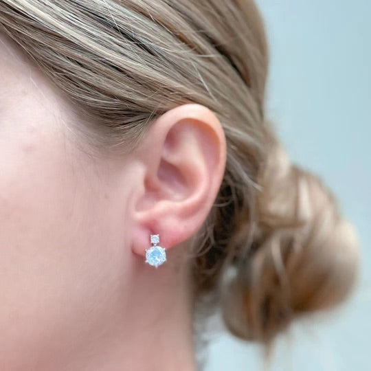 Cubic Zirconia Solitaire Stud Earrings