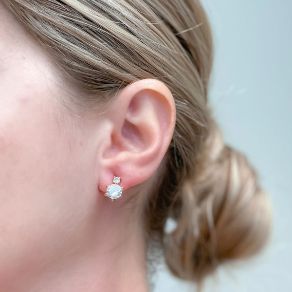 Cubic Zirconia Solitaire Stud Earrings