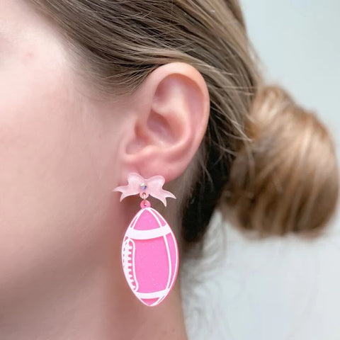 Football Bow Drop Earrings