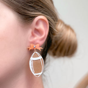 Football Bow Drop Earrings
