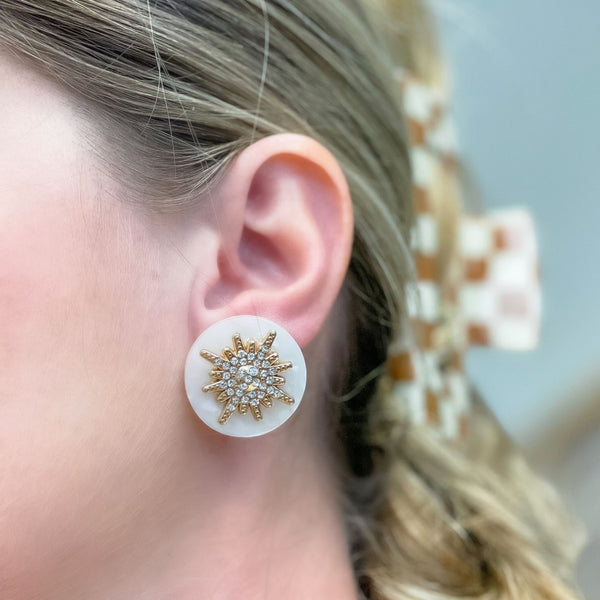 Glitzy Marble North Star Post Earrings