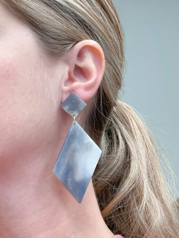 Marbled Angular Geometric Dangle Earrings