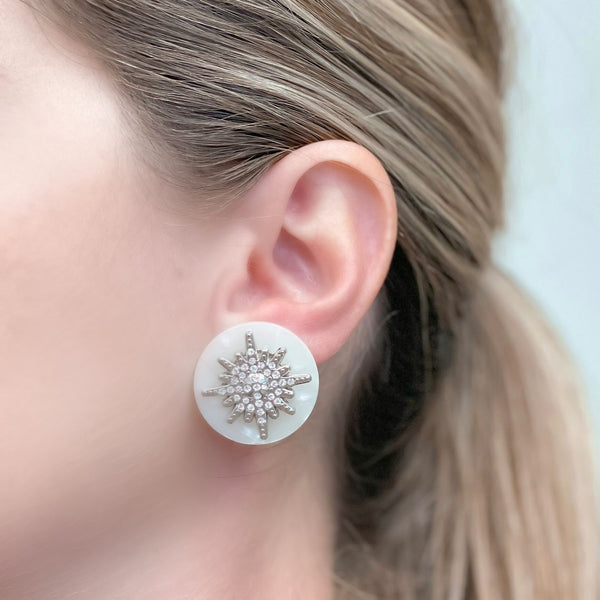 Glitzy Marble North Star Post Earrings