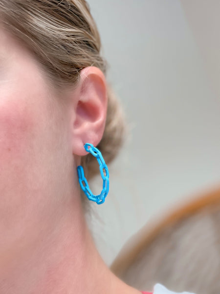 Neon Chainlink Hoop Earrings