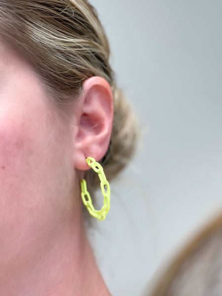 Neon Chainlink Hoop Earrings