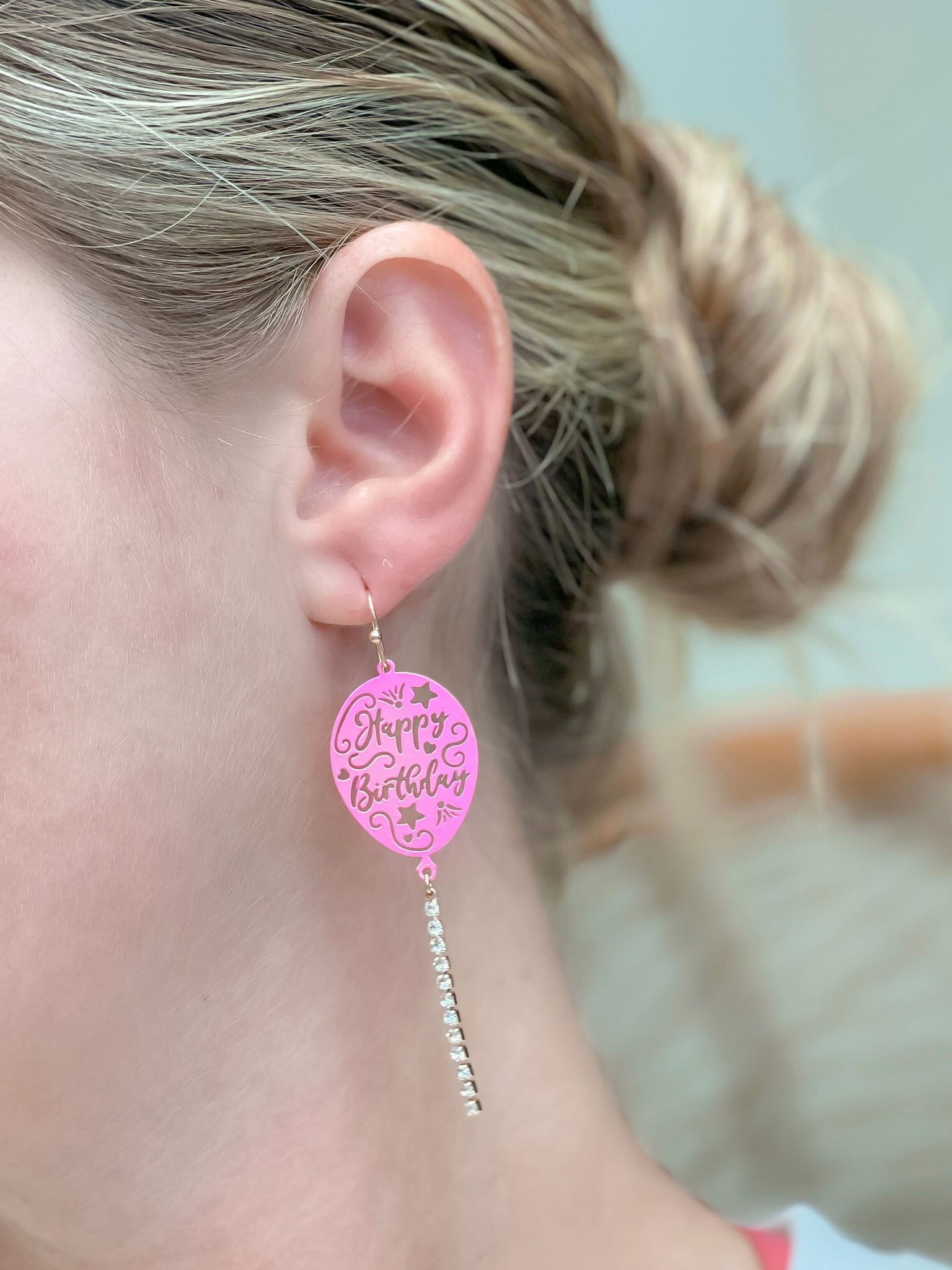'Happy Birthday' Balloon Dangle Earrings