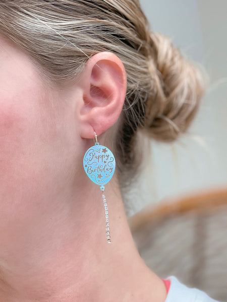 'Happy Birthday' Balloon Dangle Earrings