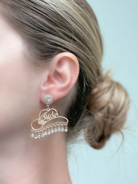 Cowgirl Bride Crystal Dangle Earrings