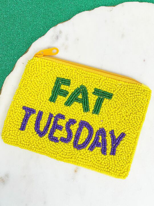 'Fat Tuesday' Beaded Zip Pouch