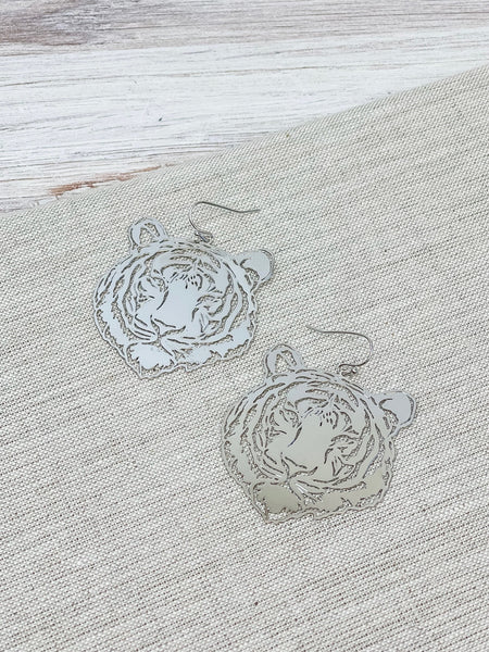 Filigree Tiger Dangle Earrings