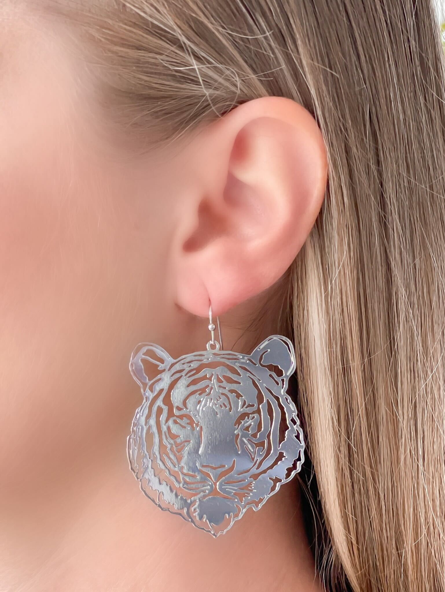 Filigree Tiger Dangle Earrings