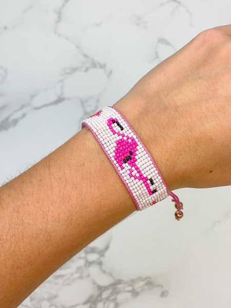 Flamingo Beaded Adjustable Bracelets