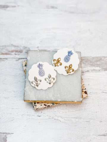 Fleur de Lis Stud Earrings