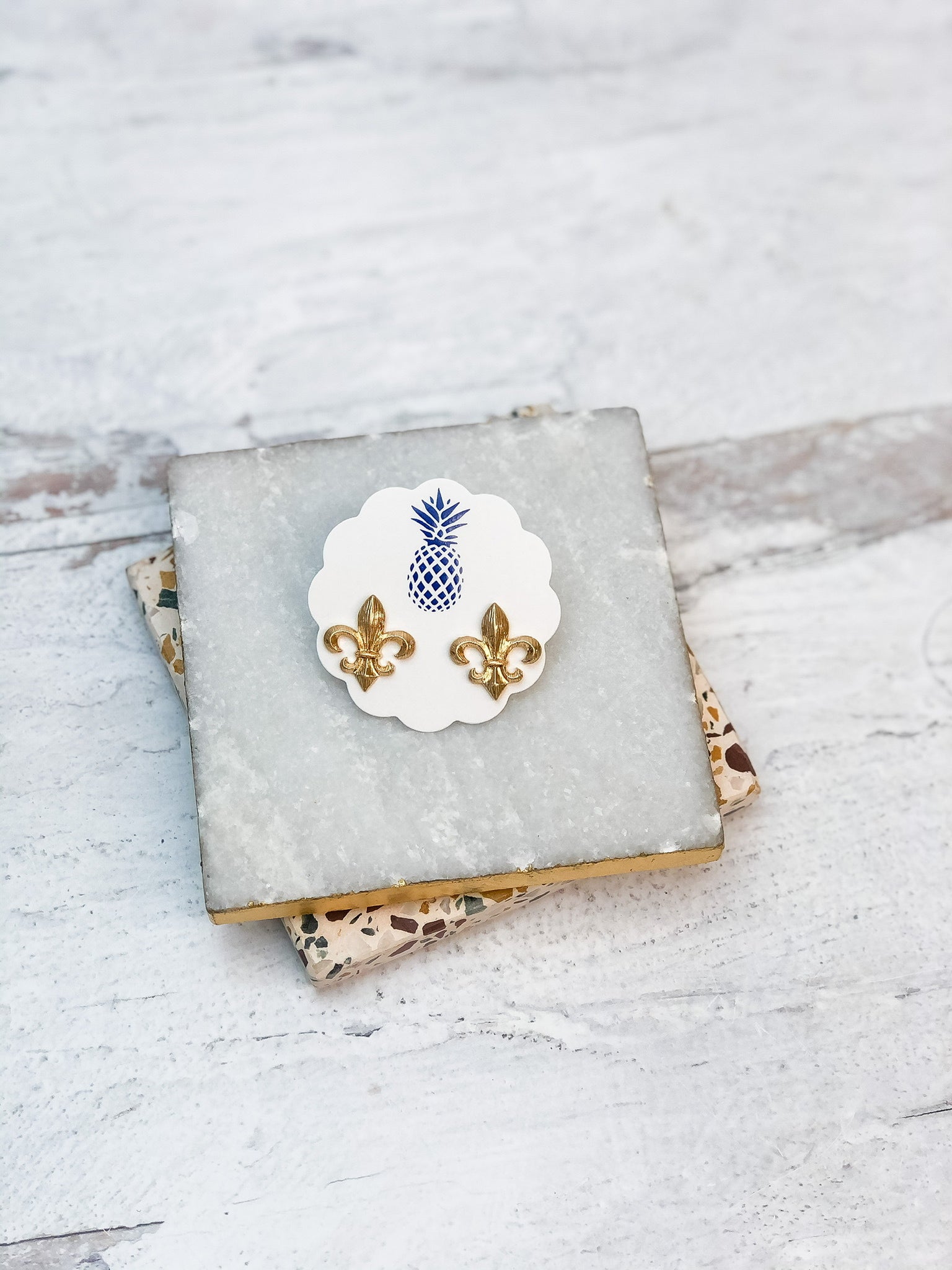 Fleur de Lis Stud Earrings
