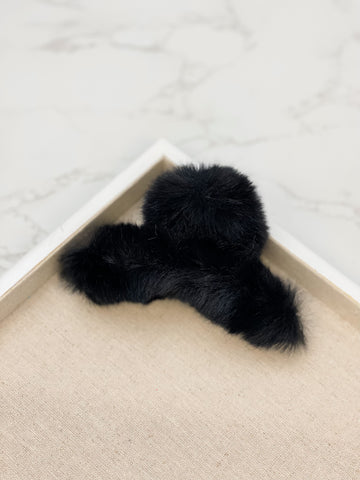 Fluffy Oval Claw Hair Clips