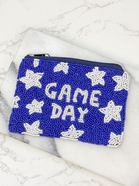 Star 'Game Day' Beaded Zip Pouches