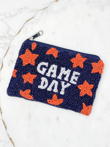 Star 'Game Day' Beaded Zip Pouches