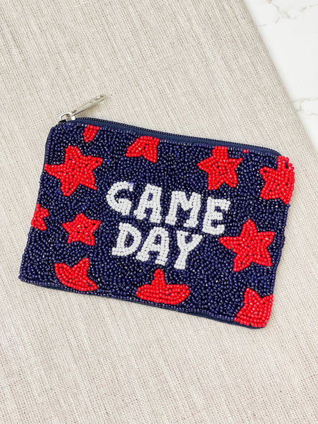 Star 'Game Day' Beaded Zip Pouches