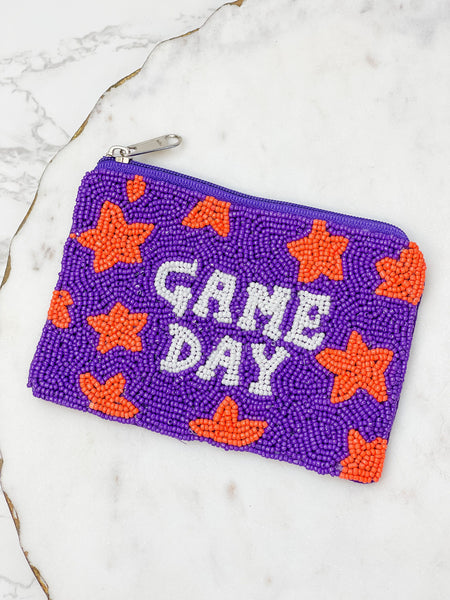Star 'Game Day' Beaded Zip Pouches