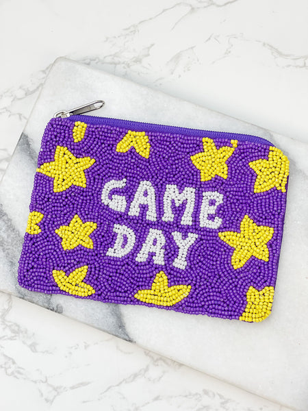 Star 'Game Day' Beaded Zip Pouches