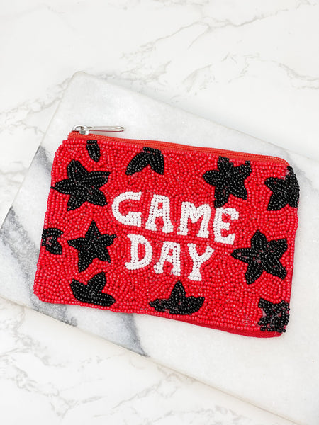 Star 'Game Day' Beaded Zip Pouches