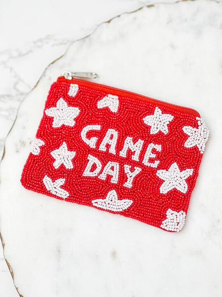 Star 'Game Day' Beaded Zip Pouches