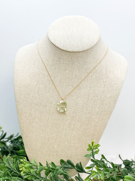 Flower Initial Pendant Necklaces