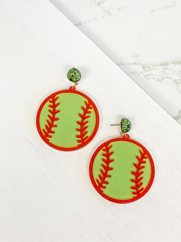 Confetti Post Softball Earrings