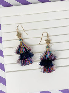 Glitter Tassel Star Dangle Earrings