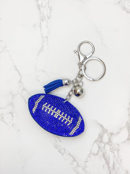 Glitzy Football Key Chains