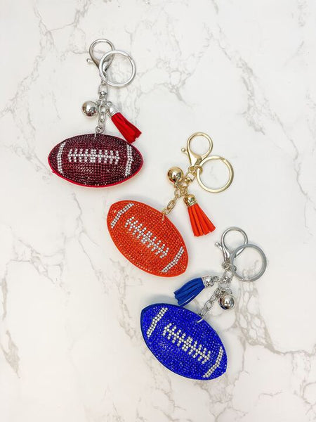 Glitzy Football Key Chains