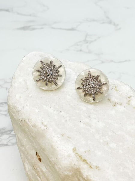 Glitzy Marble North Star Post Earrings