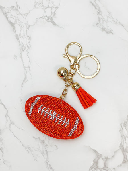 Glitzy Football Key Chains