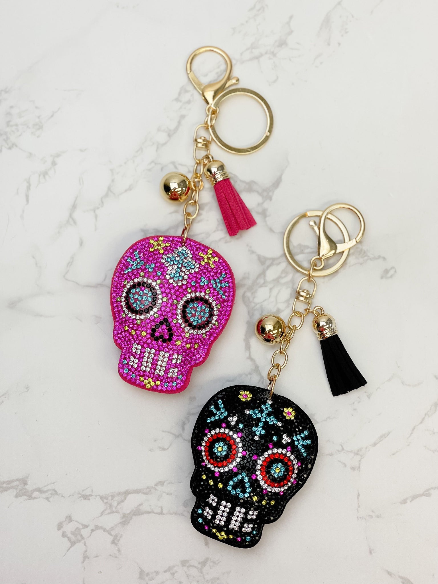 Glitzy Sugar Skull Key Chains