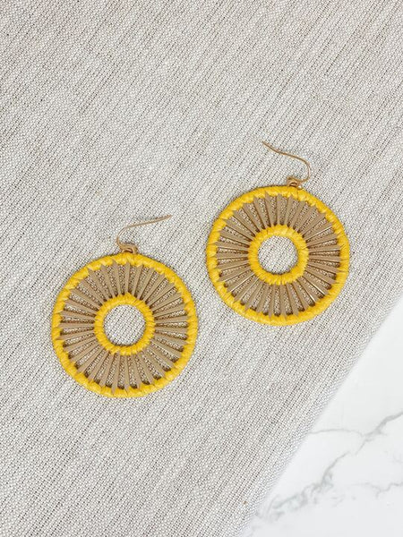 Gold Open Matte Metal Dangle Earrings