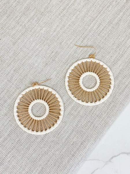 Gold Open Matte Metal Dangle Earrings